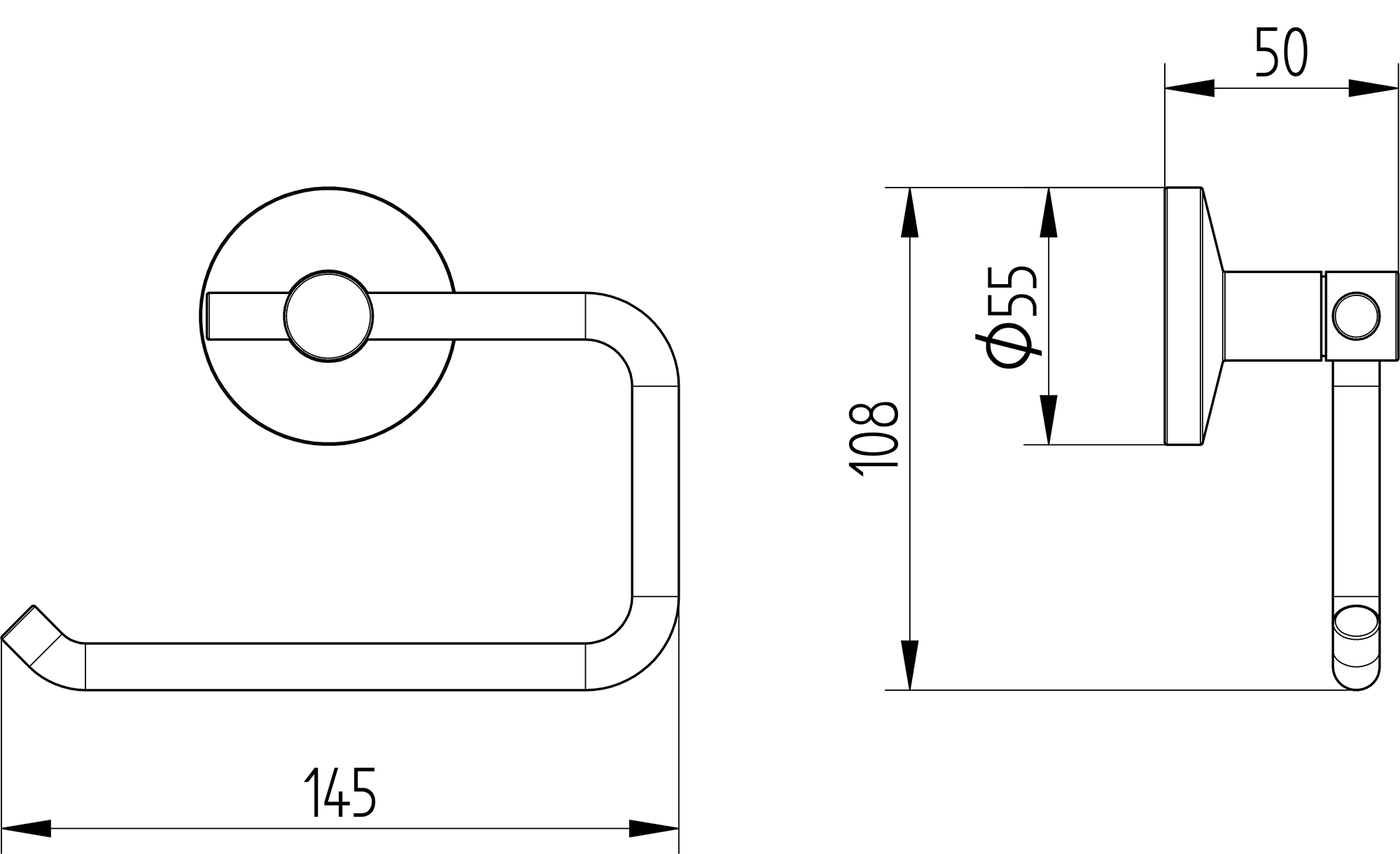 Papierhalter ohne Deckel