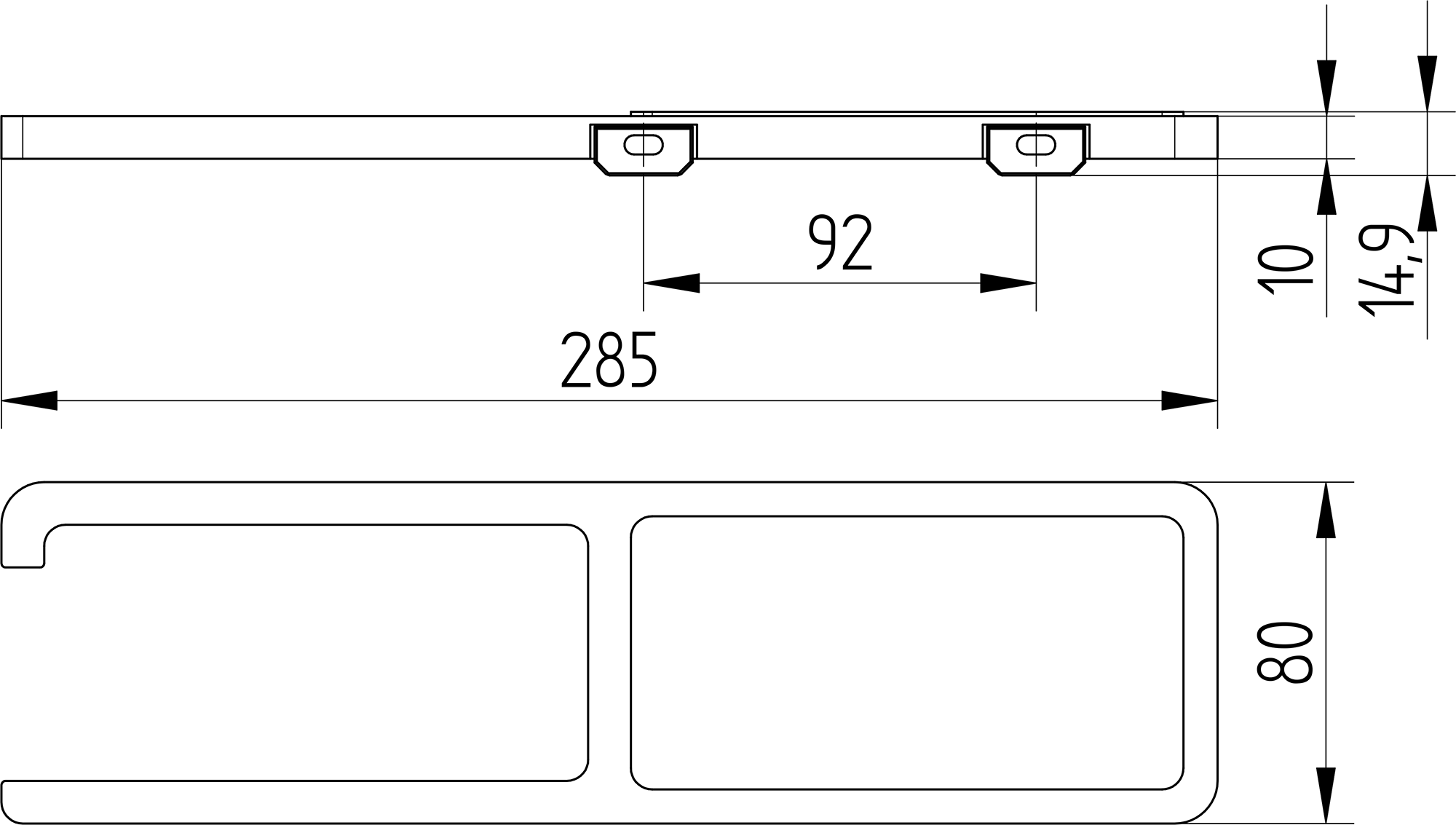 Papierhalter mit Ablage