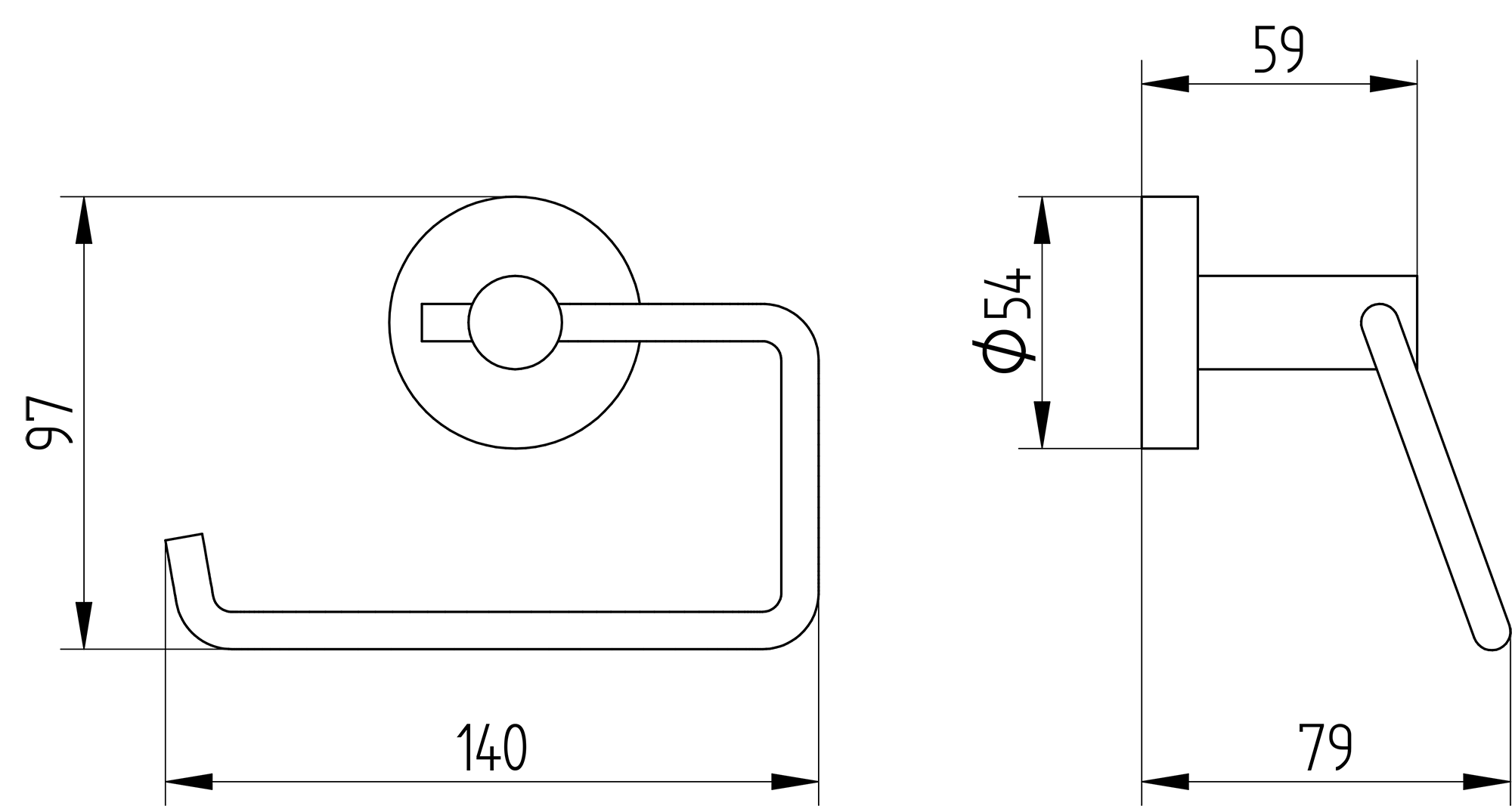 Papierhalter ohne Deckel