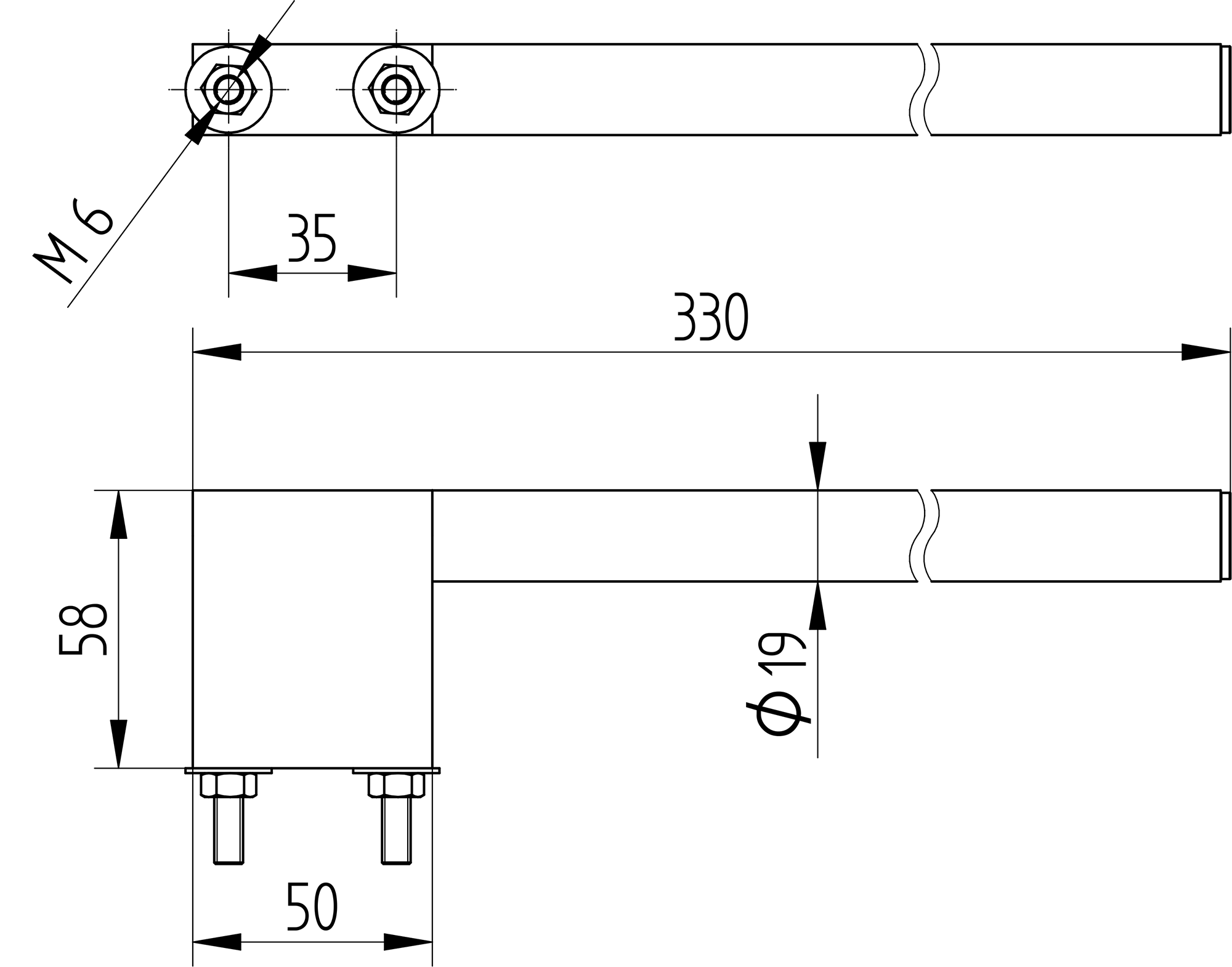 Handtuchhalter | 330 mm für Badmöbelmontage