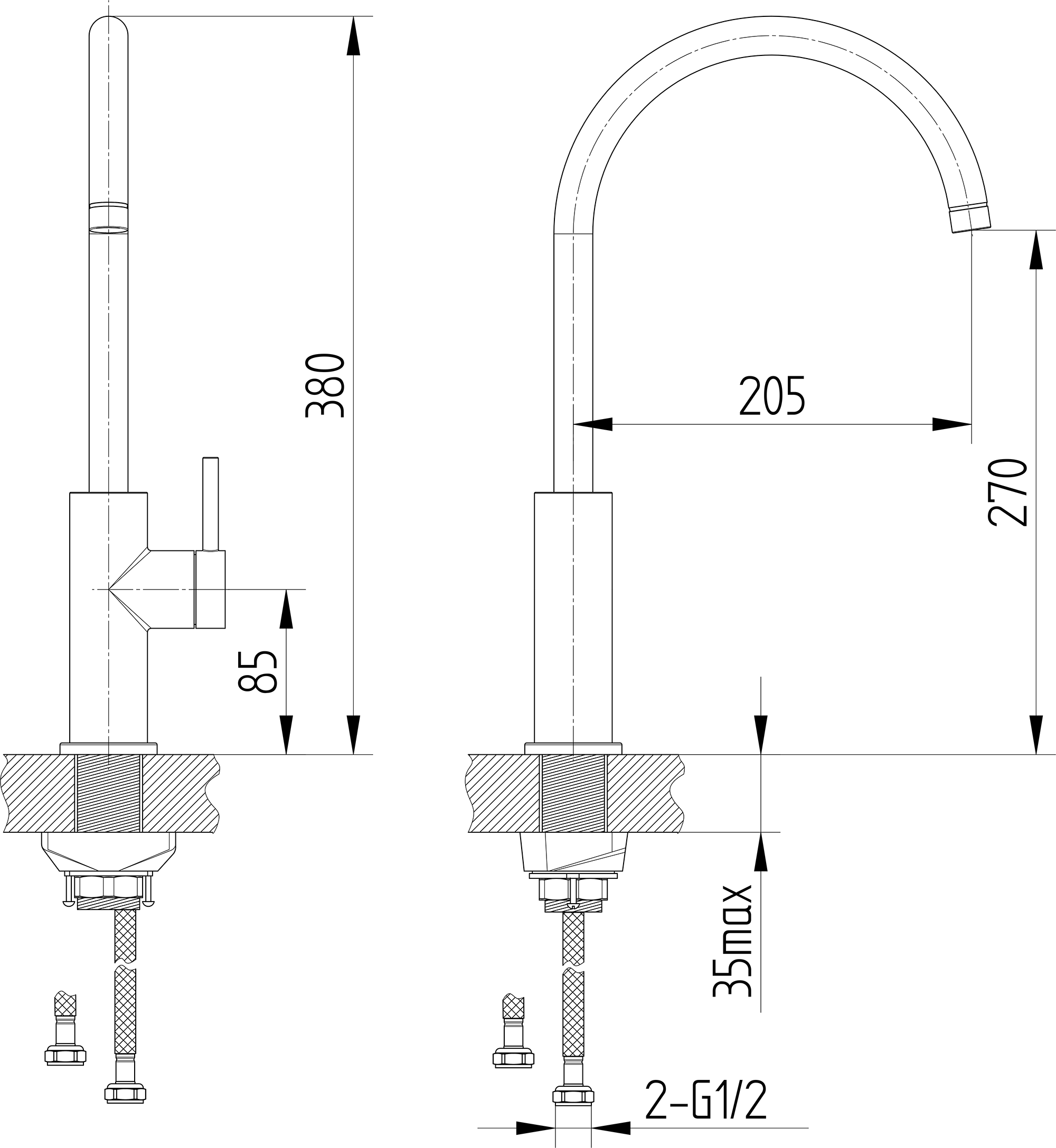 Spültisch-Einhebelmischbatterie