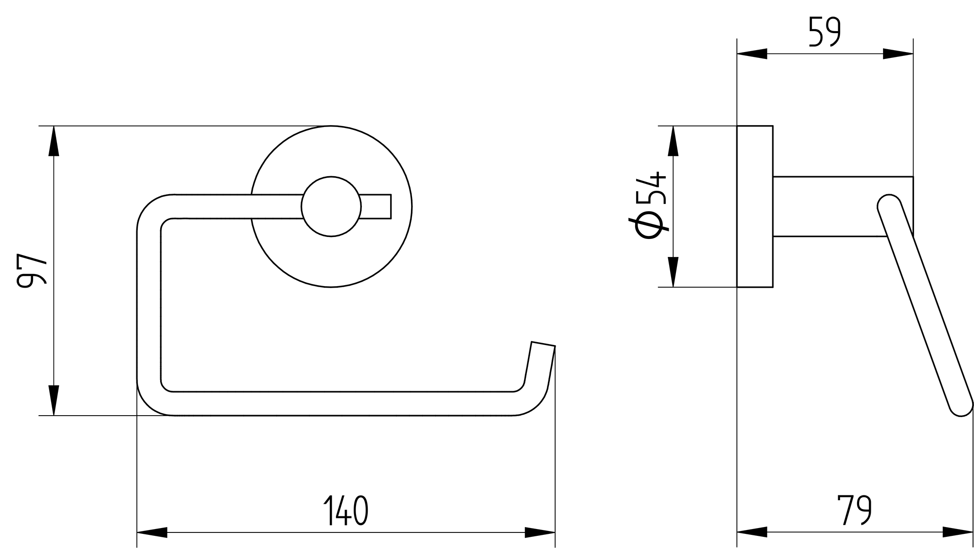 Papierhalter ohne Deckel