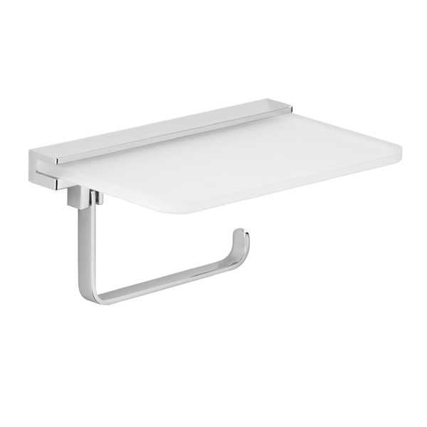 Papierhalter mit Glasablage satiniert