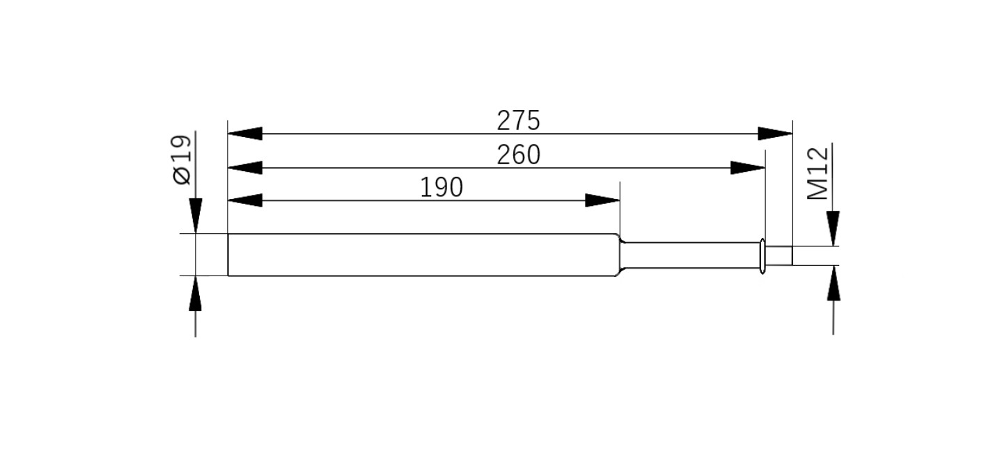 WC-Bürstengriff Kunststoff | 260 mm schwarz matt