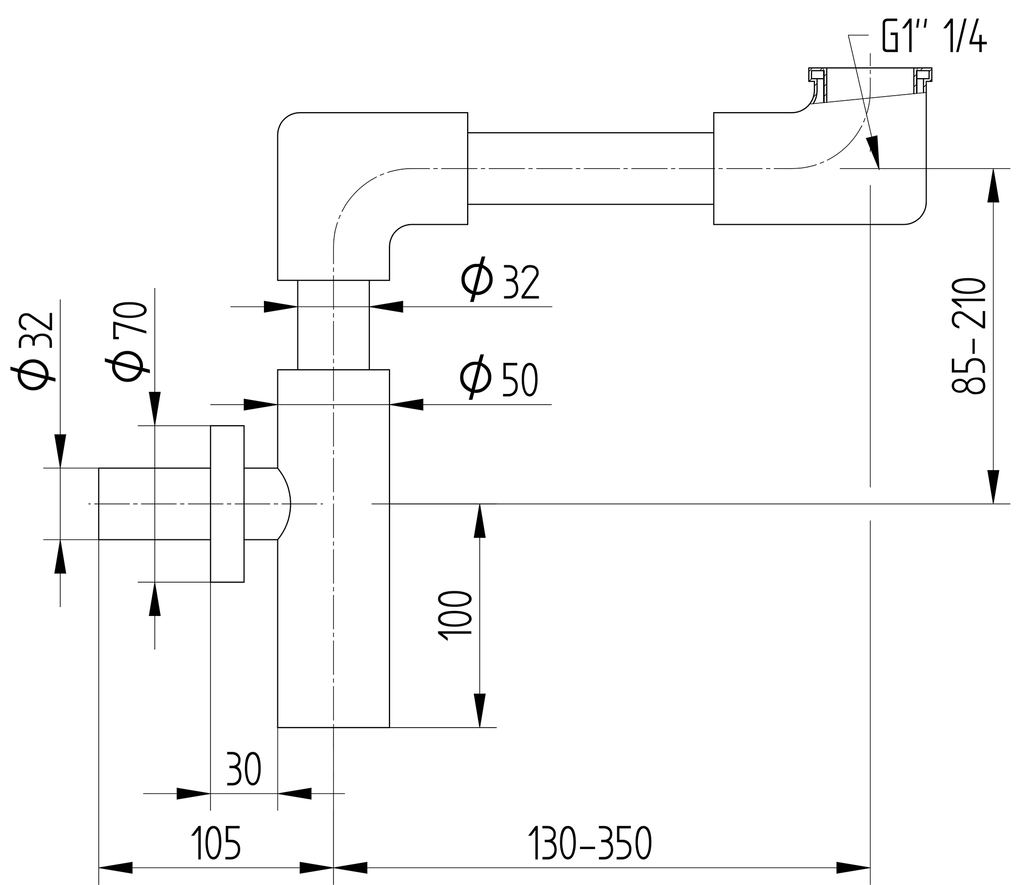 Flach-Aufputz-Siphon