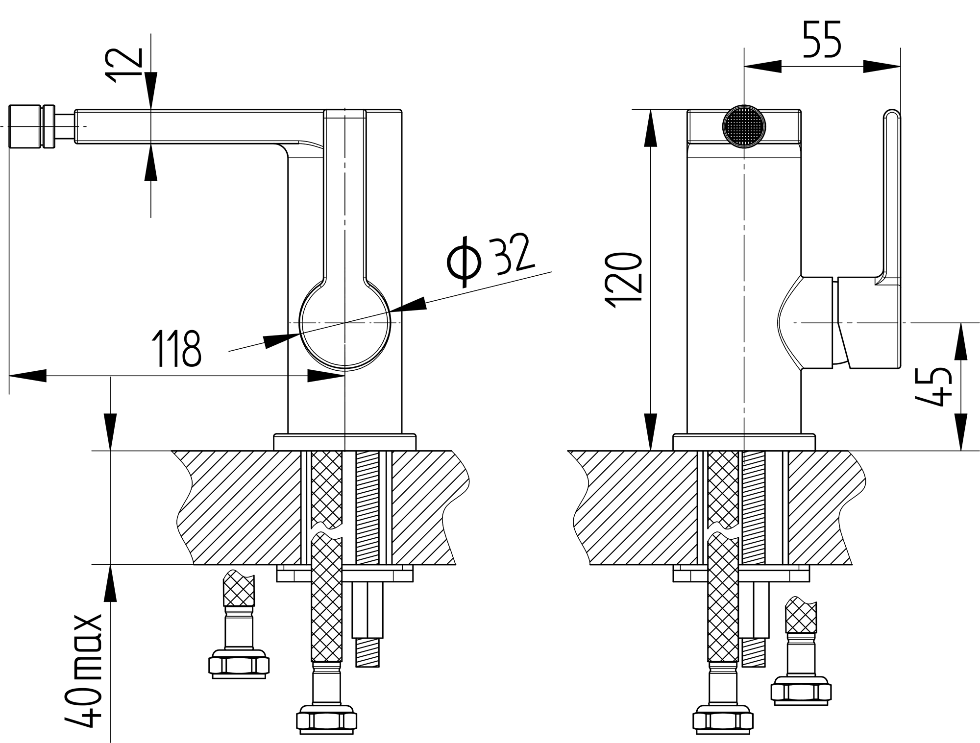Bidet-Einhebelmischbatterie