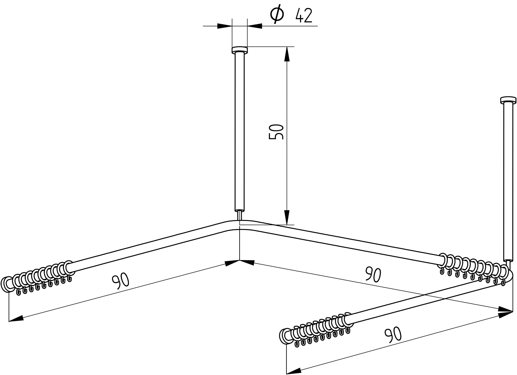 Duschvorhangstangensystem