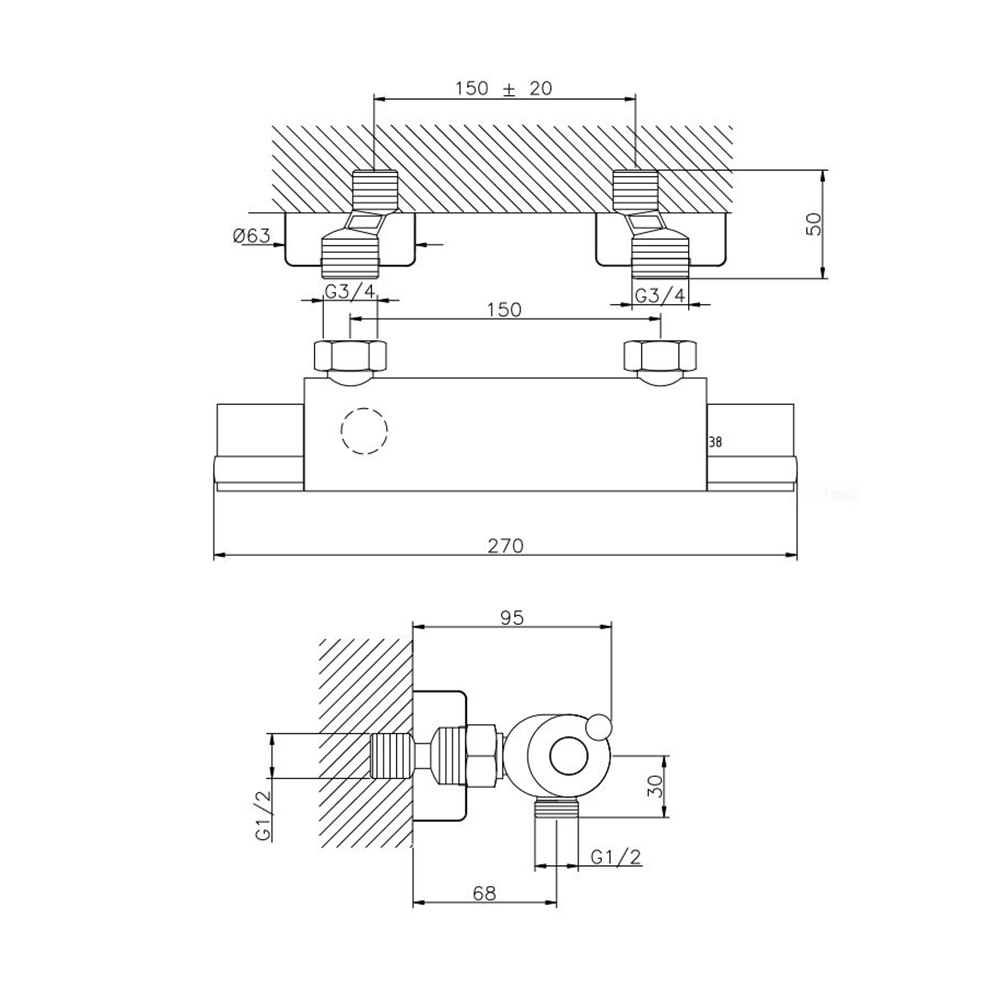 Thermostat-Brausebatterie